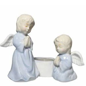 Praying Angels Porcelain Candle Holder
